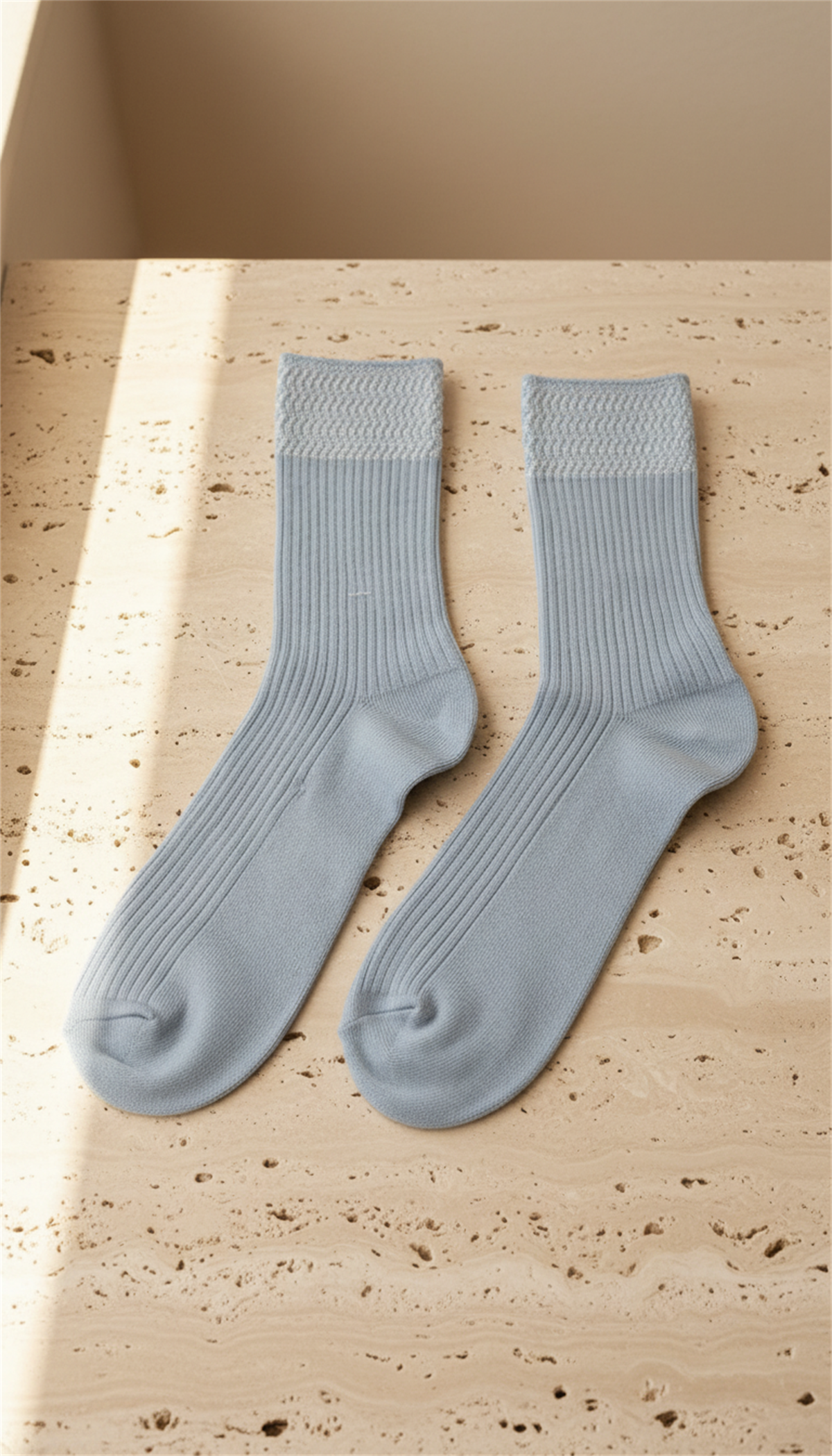 Kadın Örgü Desenli Soket Çorap Mavi