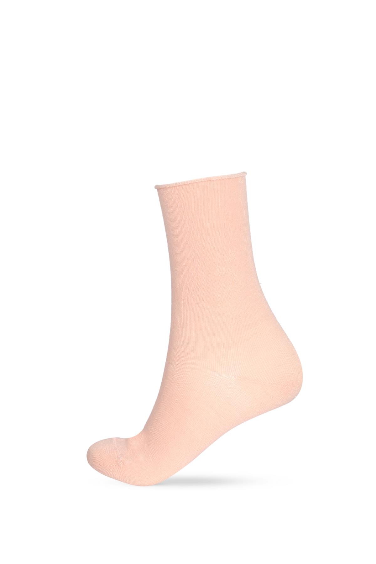Womens Powder Colored Non-elastic Modal Fabric Thin Sock