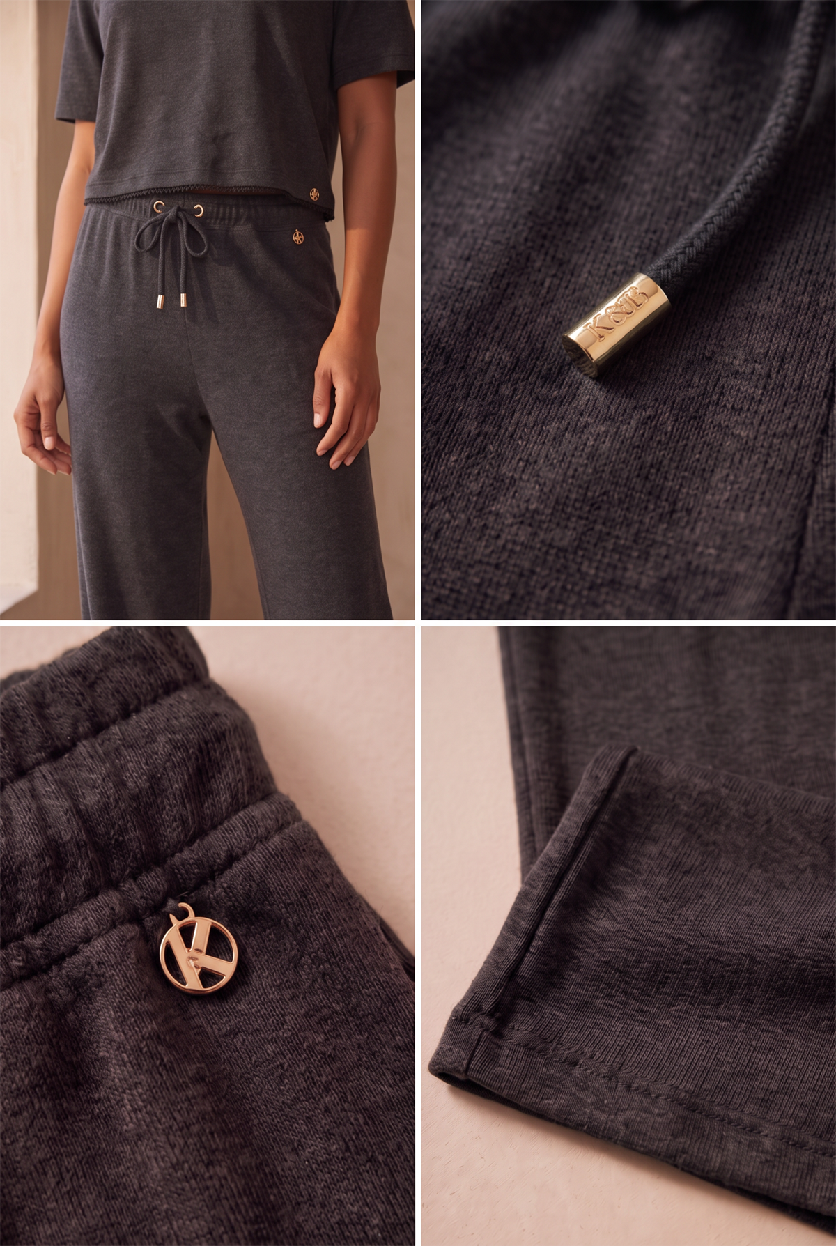 22611W3004 LOUNGEWEAR KADIN BOL PAÇA PANTOLON ANTRASİT