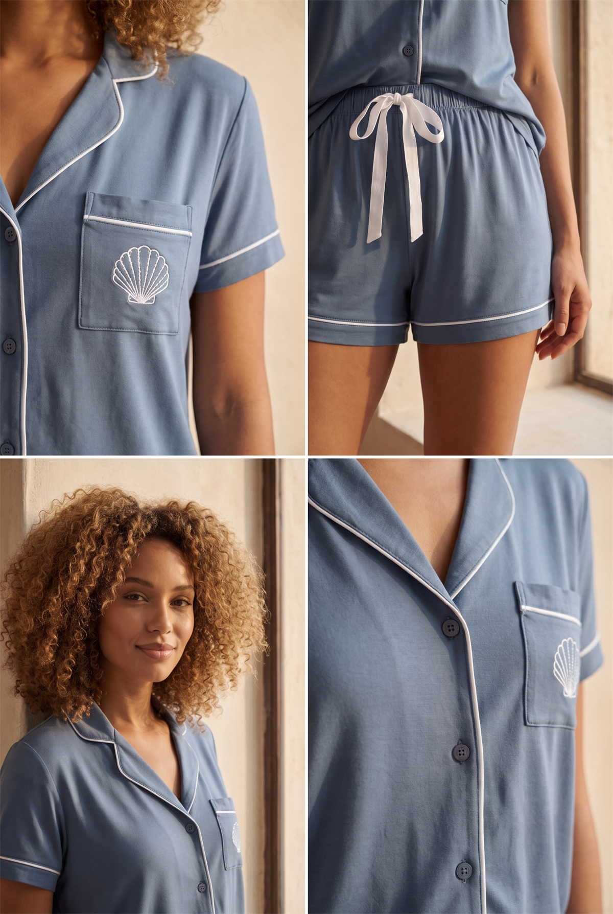 Womens Sea La Vie Pajama Set With Shorts