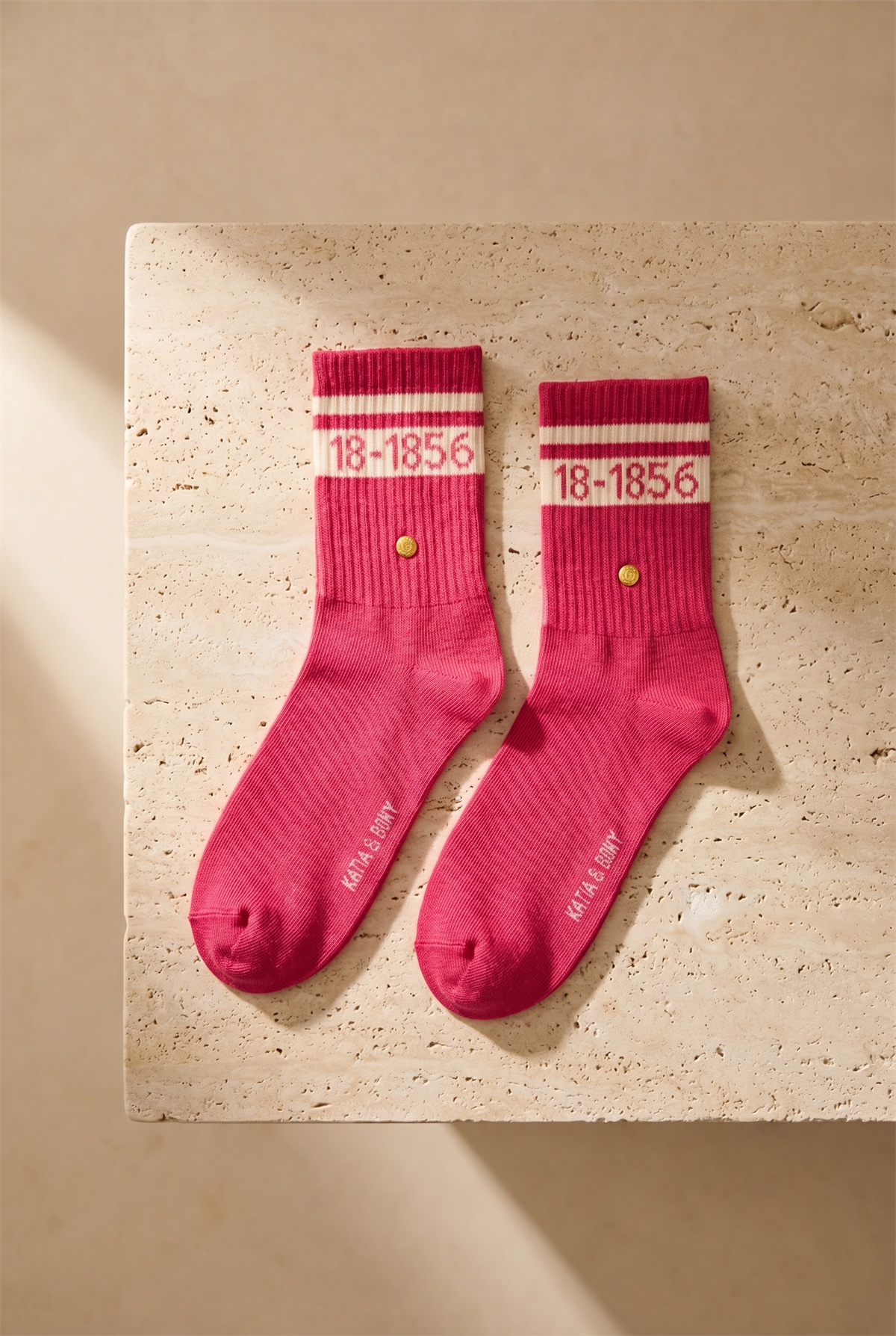 Kadın Şeritli Soket Çorap Pembe