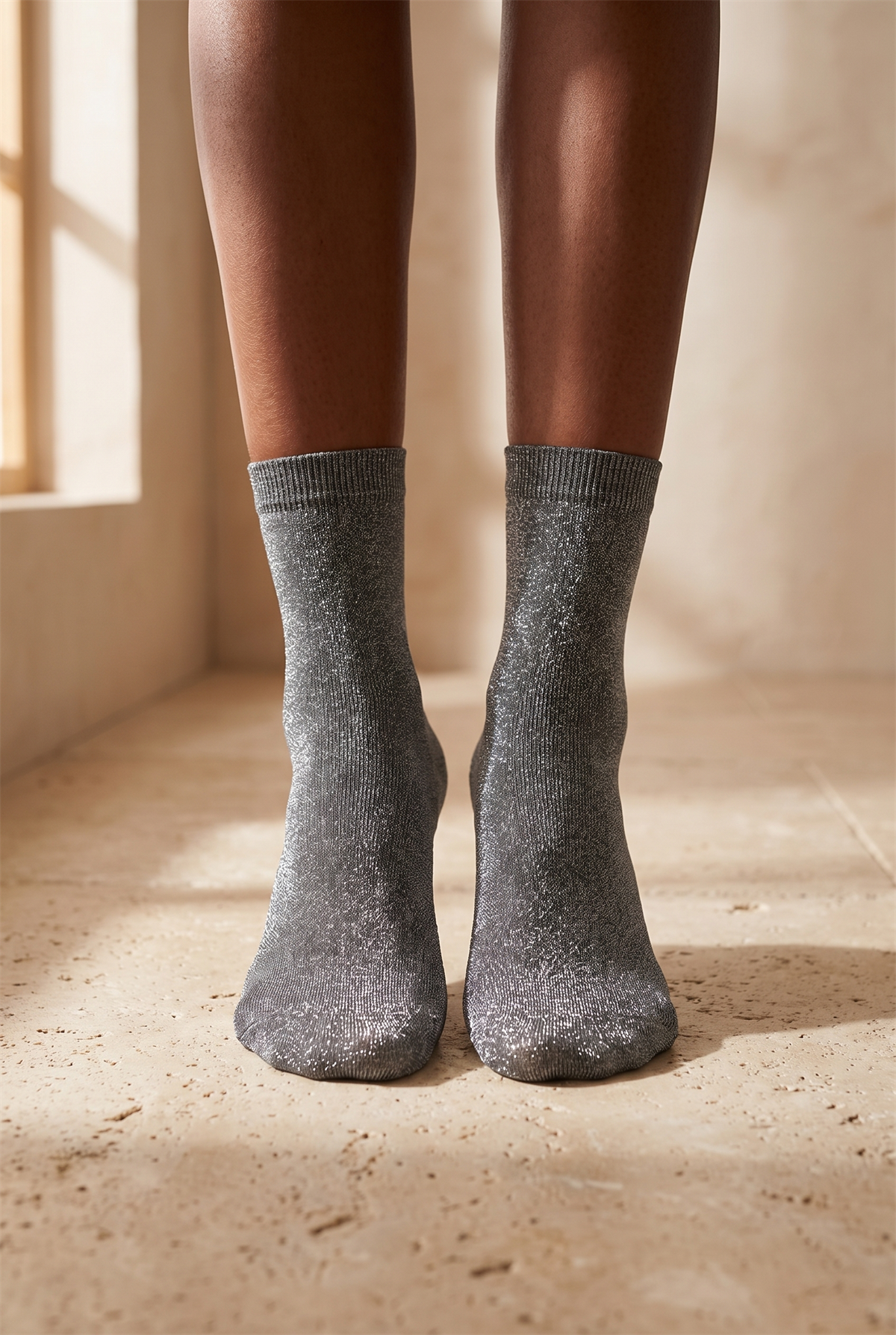 Womens Shine Socks Anthracite