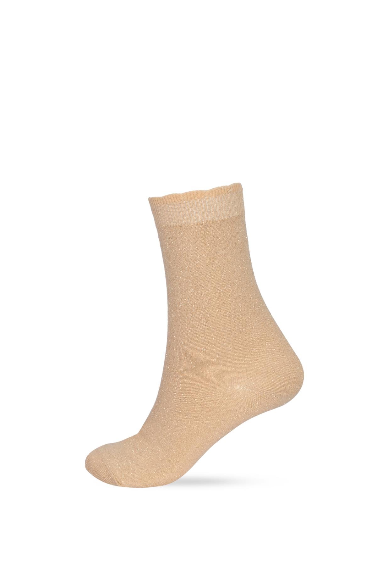 Womens Shine Socket Socks Gold
