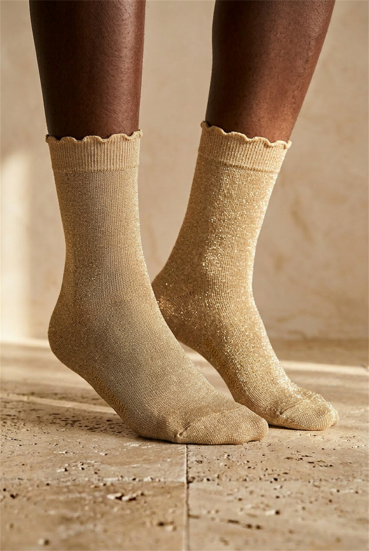 Kadın Shine Soket Çorap Gold