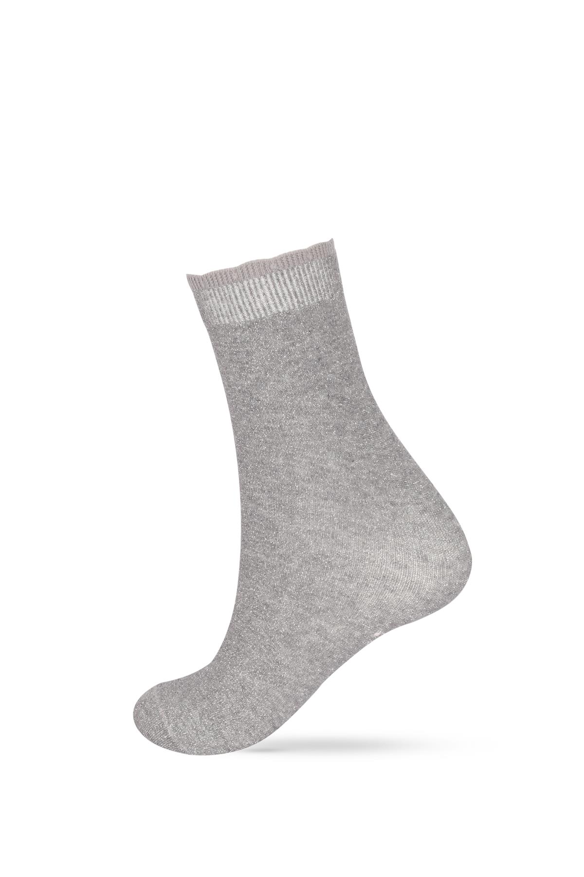 Womens Shine Sock Silver