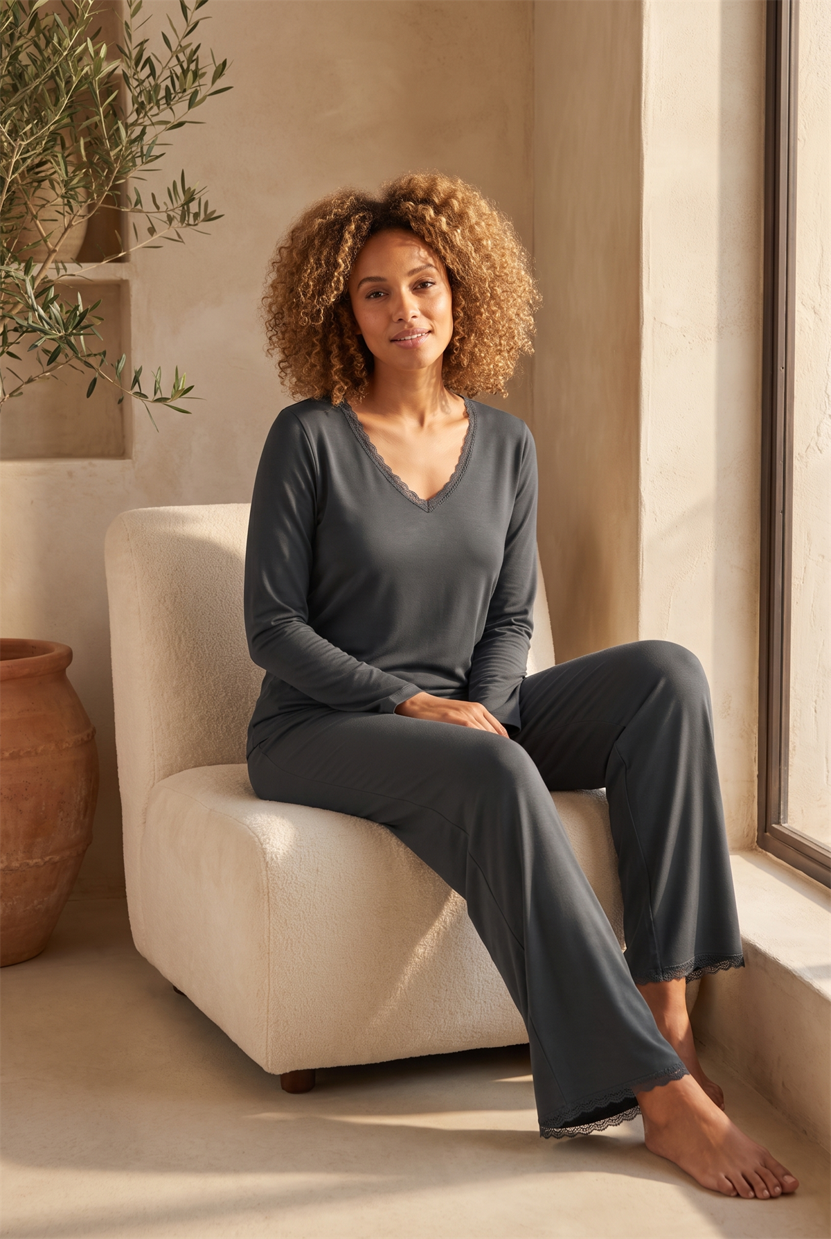 Kadın  Silver Pijama Altı Antrasit