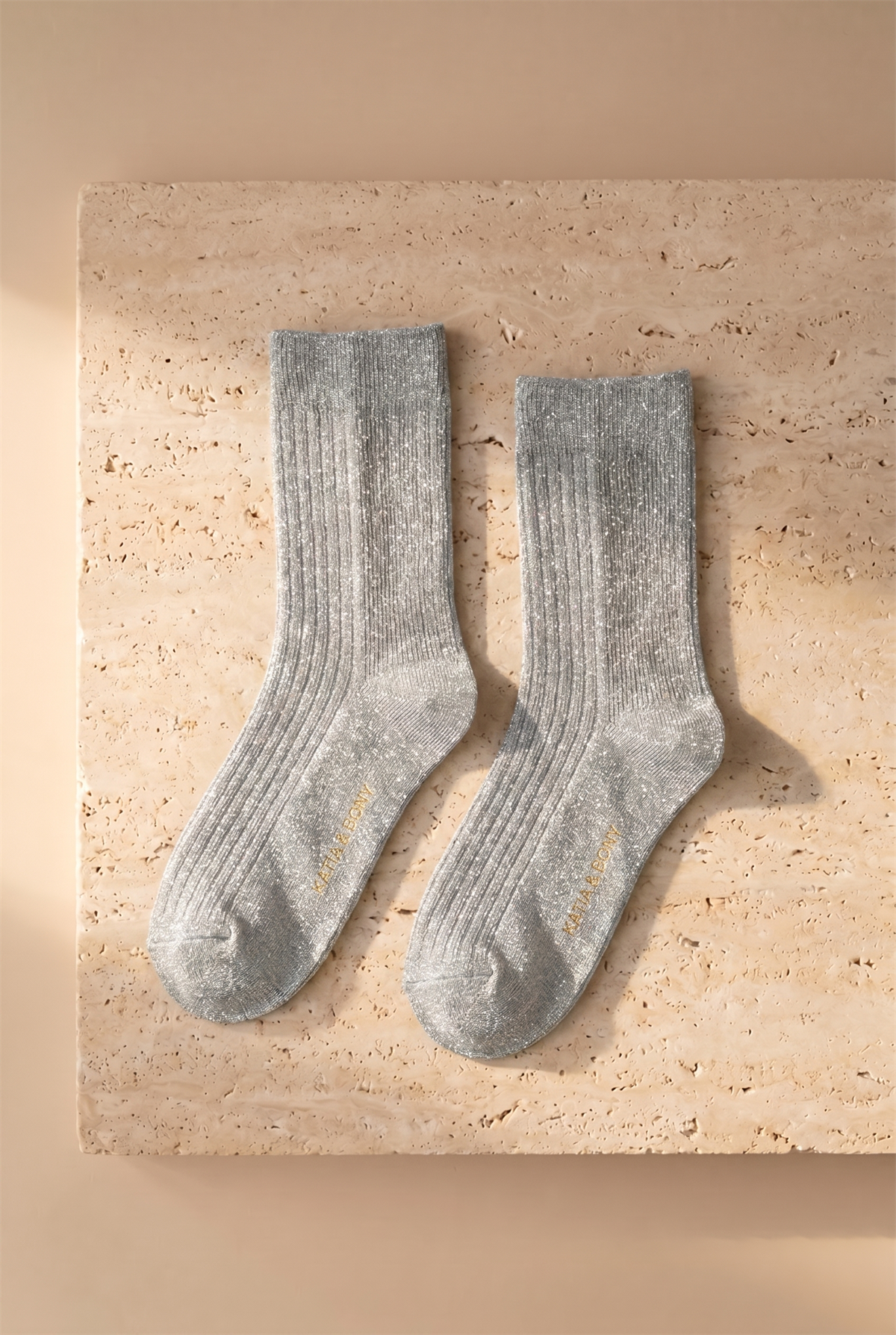 Kadın Simli Soket Çorap Gri Melanj