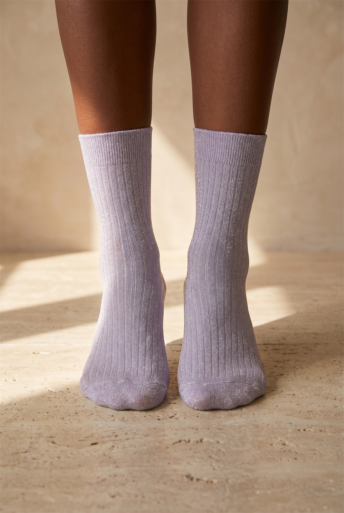 Kadın Simli Soket Çorap Lila