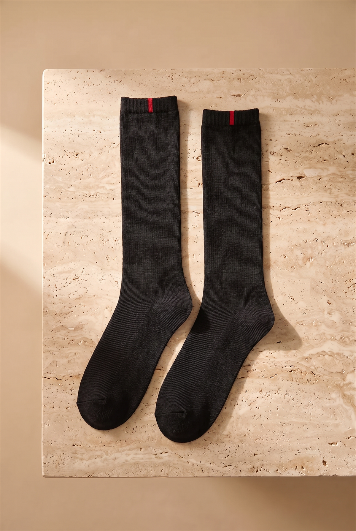 Kadın Siyah Renkli  Famliy Basic Dizaltı Çorap 