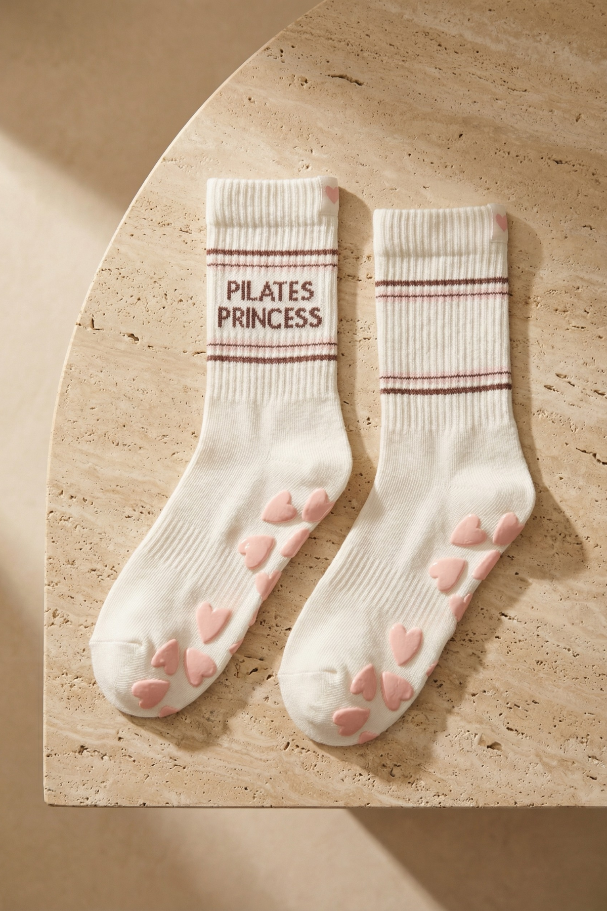 Kadın Soket Pilates Çorabı Ekru