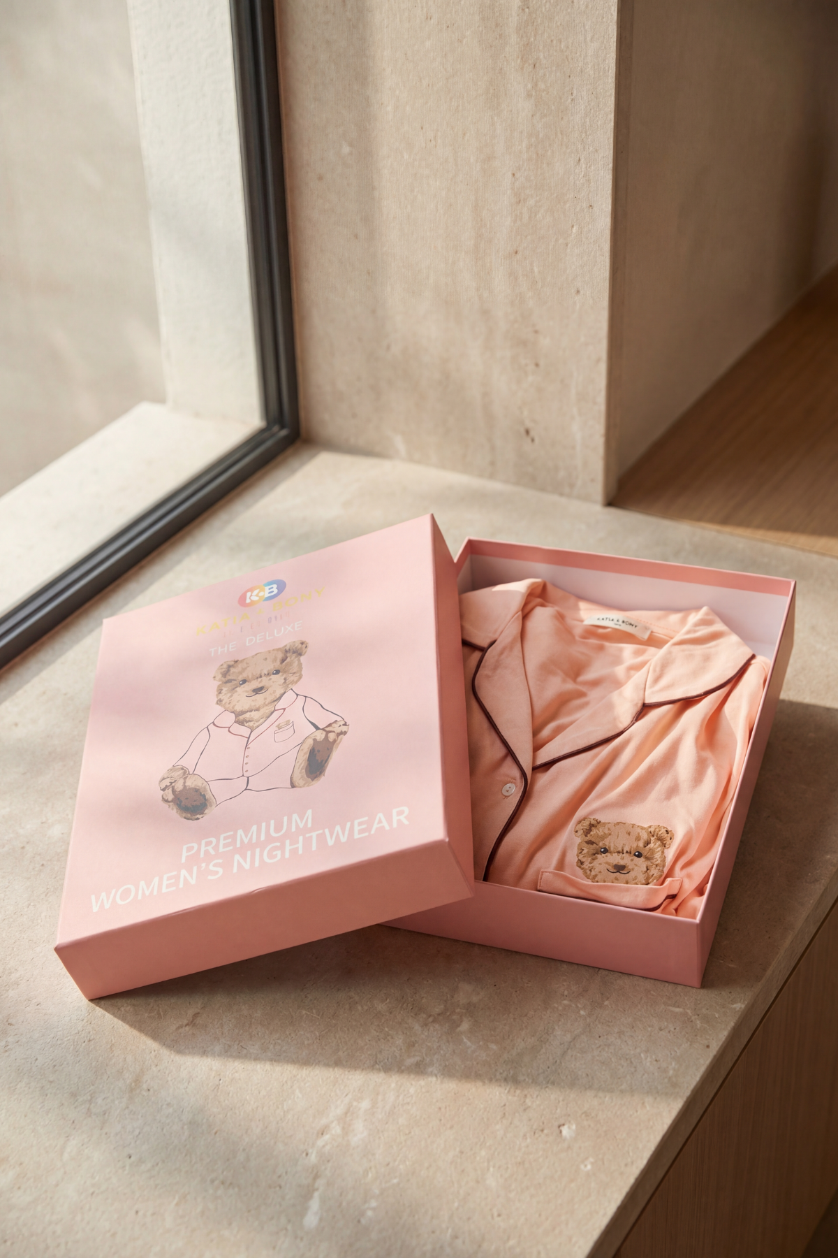 Kadın Teddy Baskılı Premium Kutulu Pijama Takımı