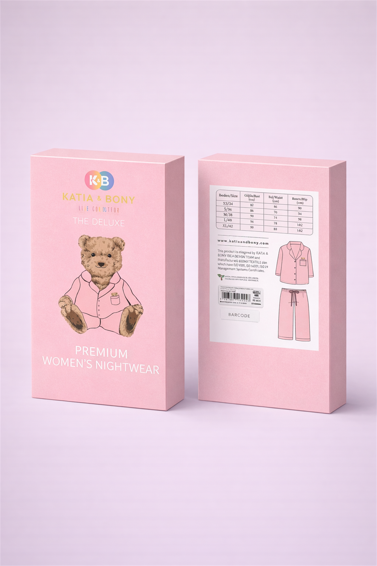 Kadın Teddy Baskılı Premium Kutulu Pijama Takımı