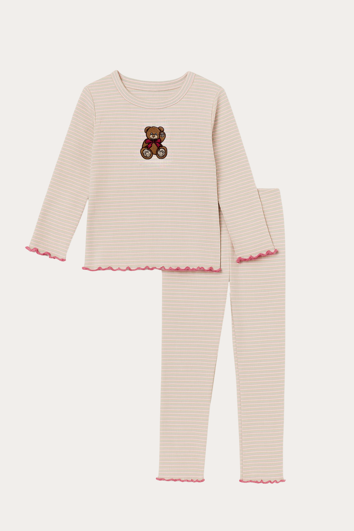 22512W3002 TEDDY KADIN PİJAMA TAKIM Ekru