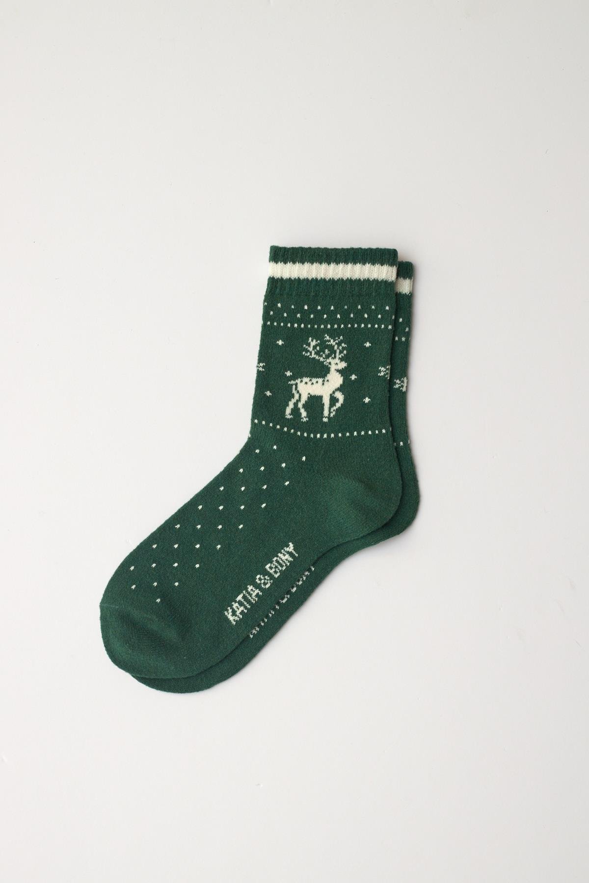 22401W3030 KADIN SOKET ÇORAP Yeşil