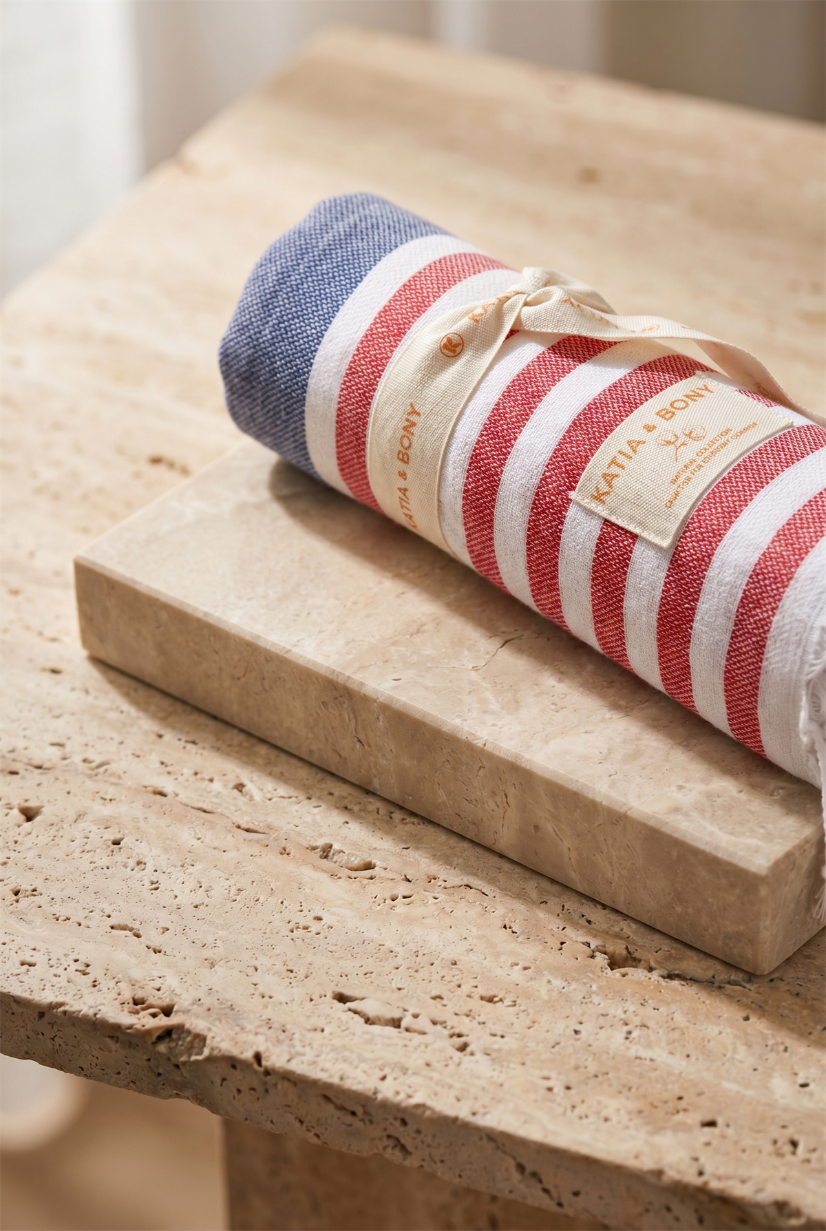 Thıck Strıped Peshtemal Navy Blue