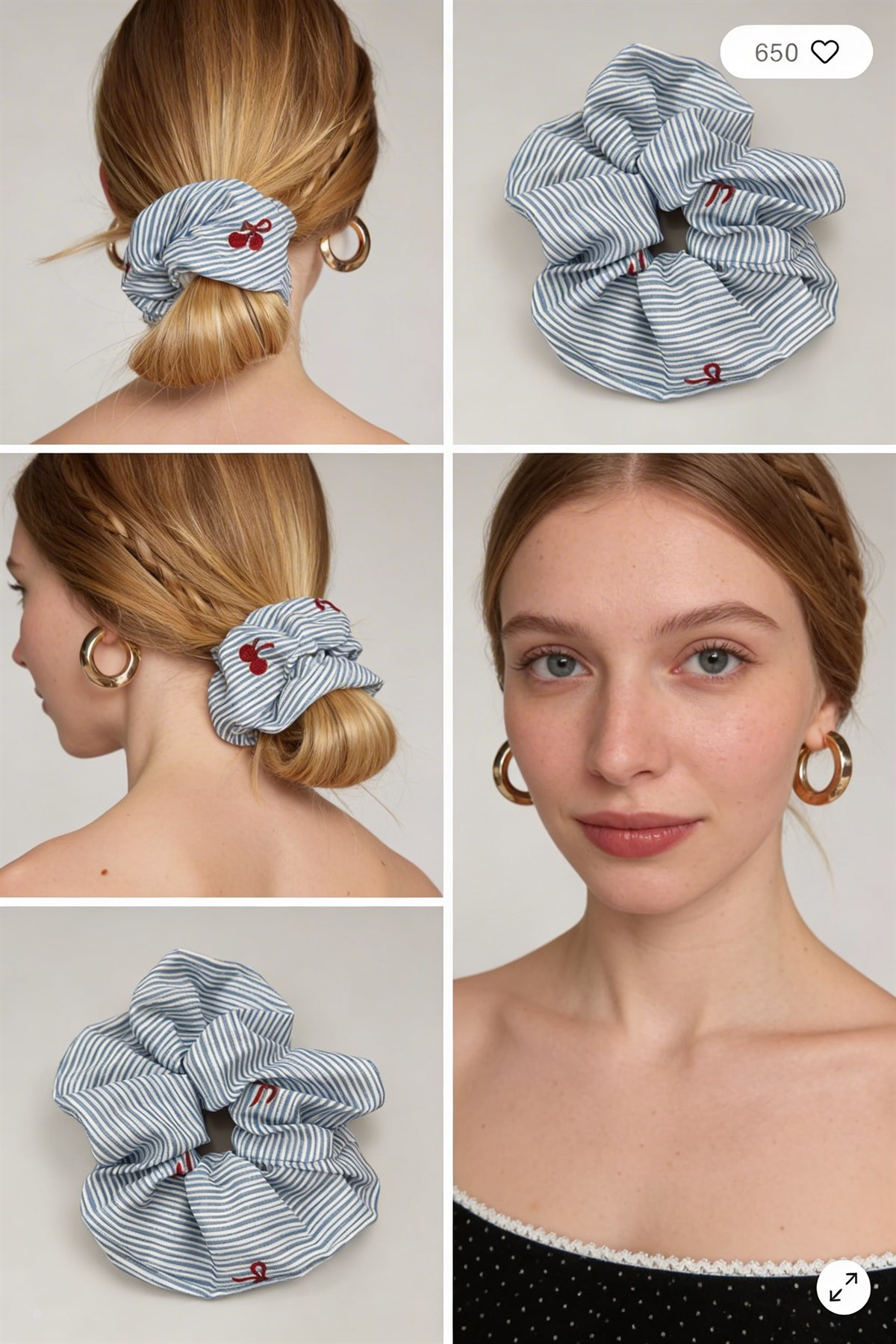 Checkered Cherry Figured Blue Elastic Buckle