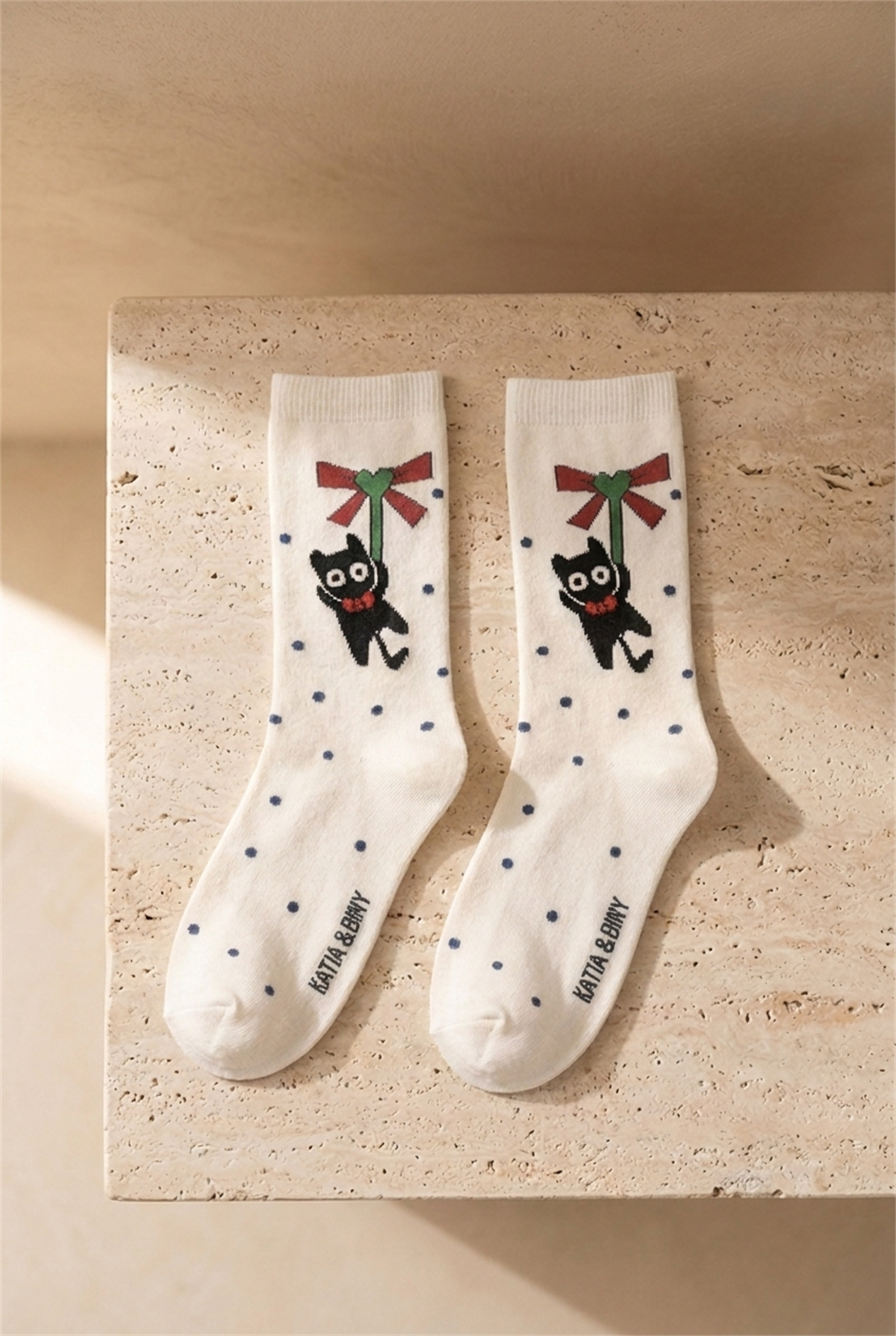 Kedi Desenli Kahverengi Çocuk Soket Çorap