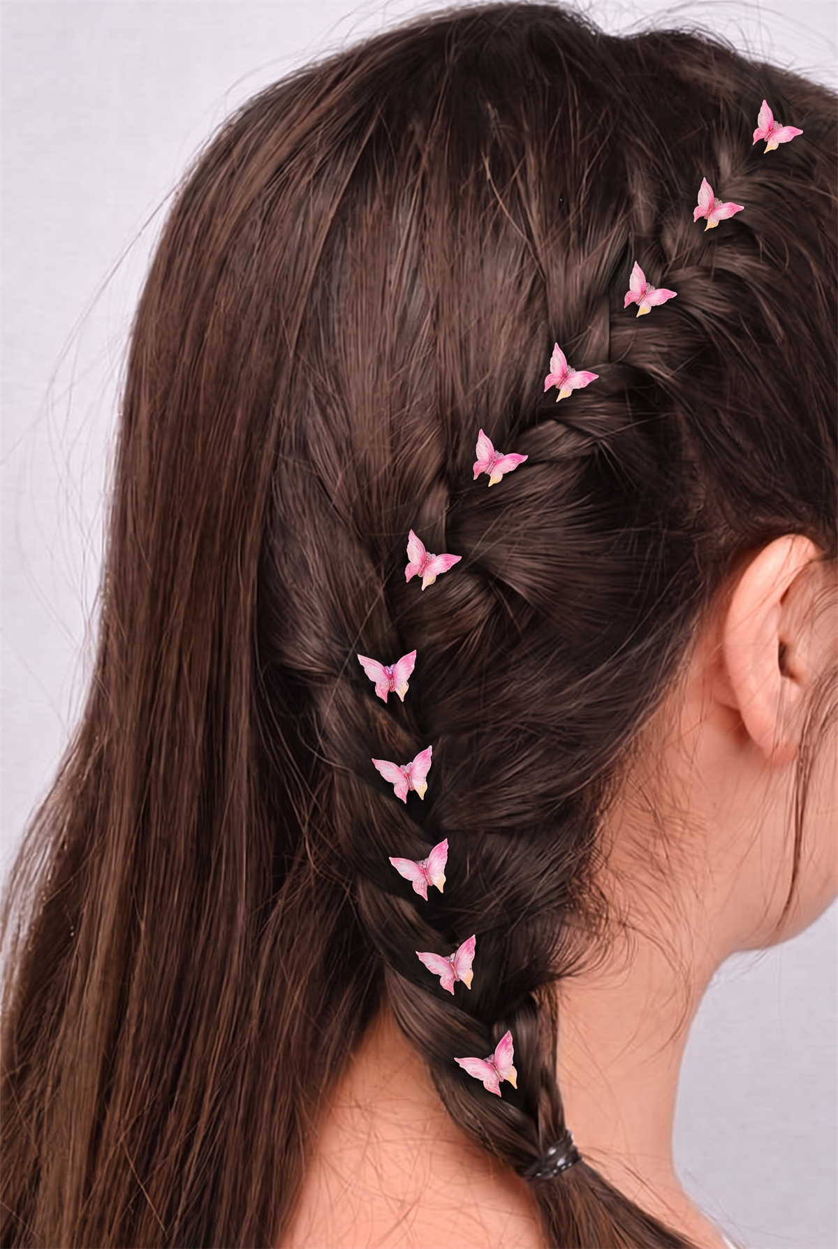Pembe Figürlü 10lu Saç Küpesi 