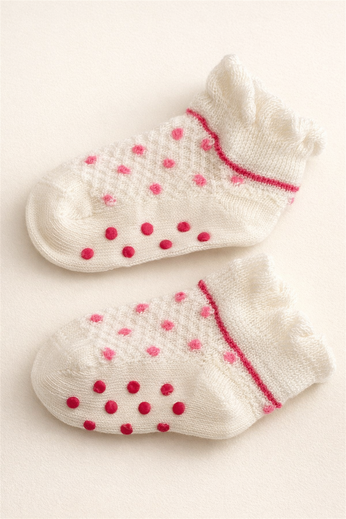 Kız Bebek 2li Renkli Slikon Tabanlı Step Çorap