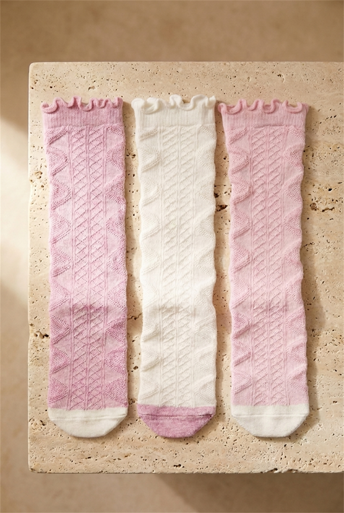 Baby Girl 3 Pack Knee Socks Pink