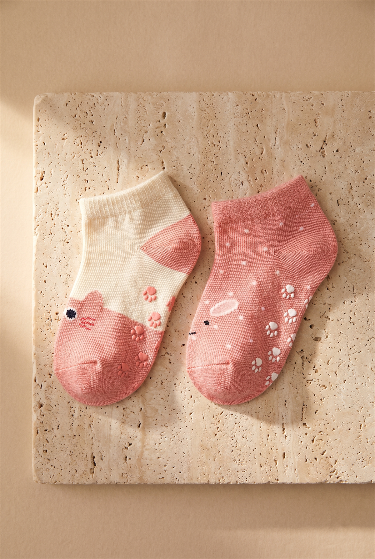 Baby Girl Animal Patterned 2-Piece Step Socks