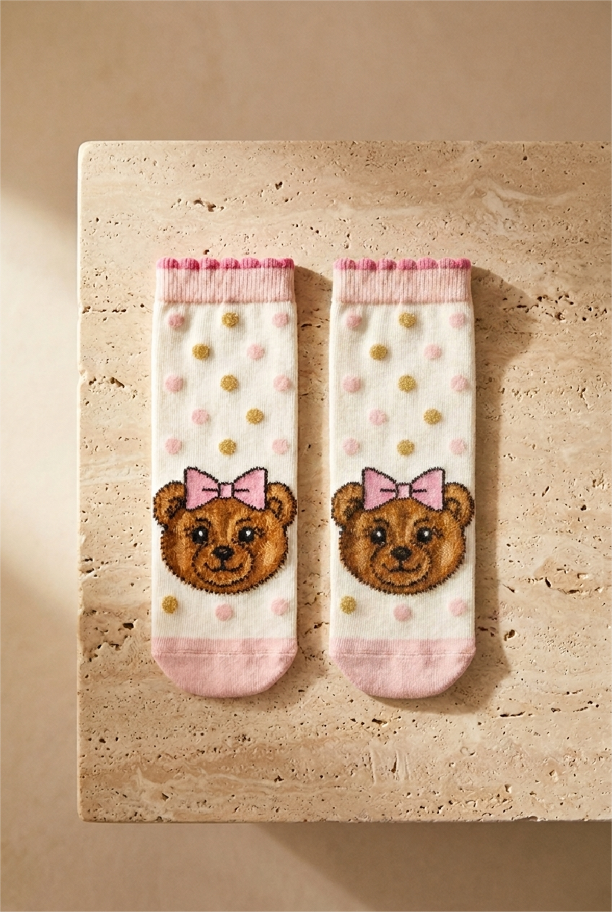 Baby Girl Ocean Odyssey Bear 2-Piece Sock Rose Pink