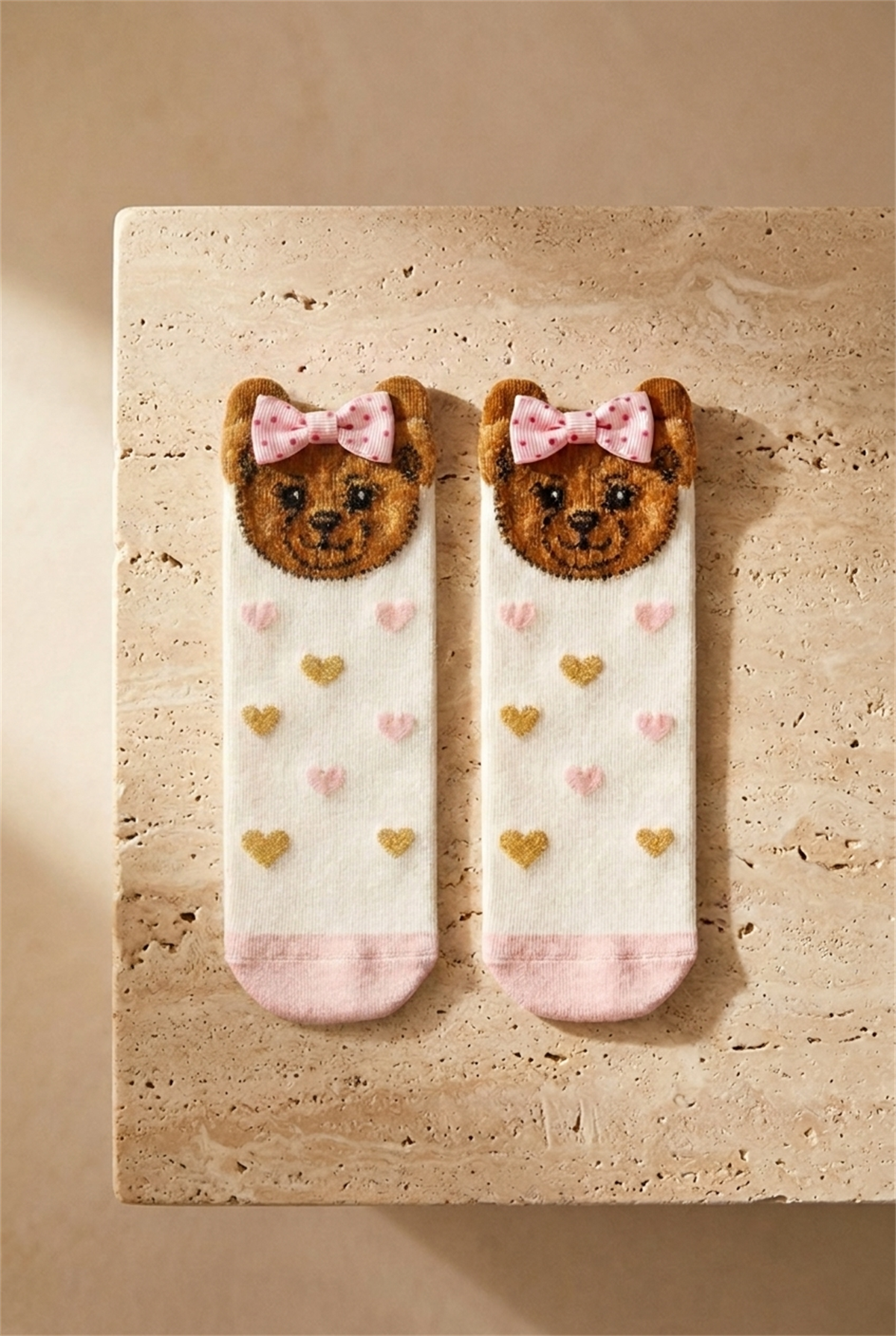 Baby Girl Ocean Odyssey Bear 2-Piece Sock Rose Pink