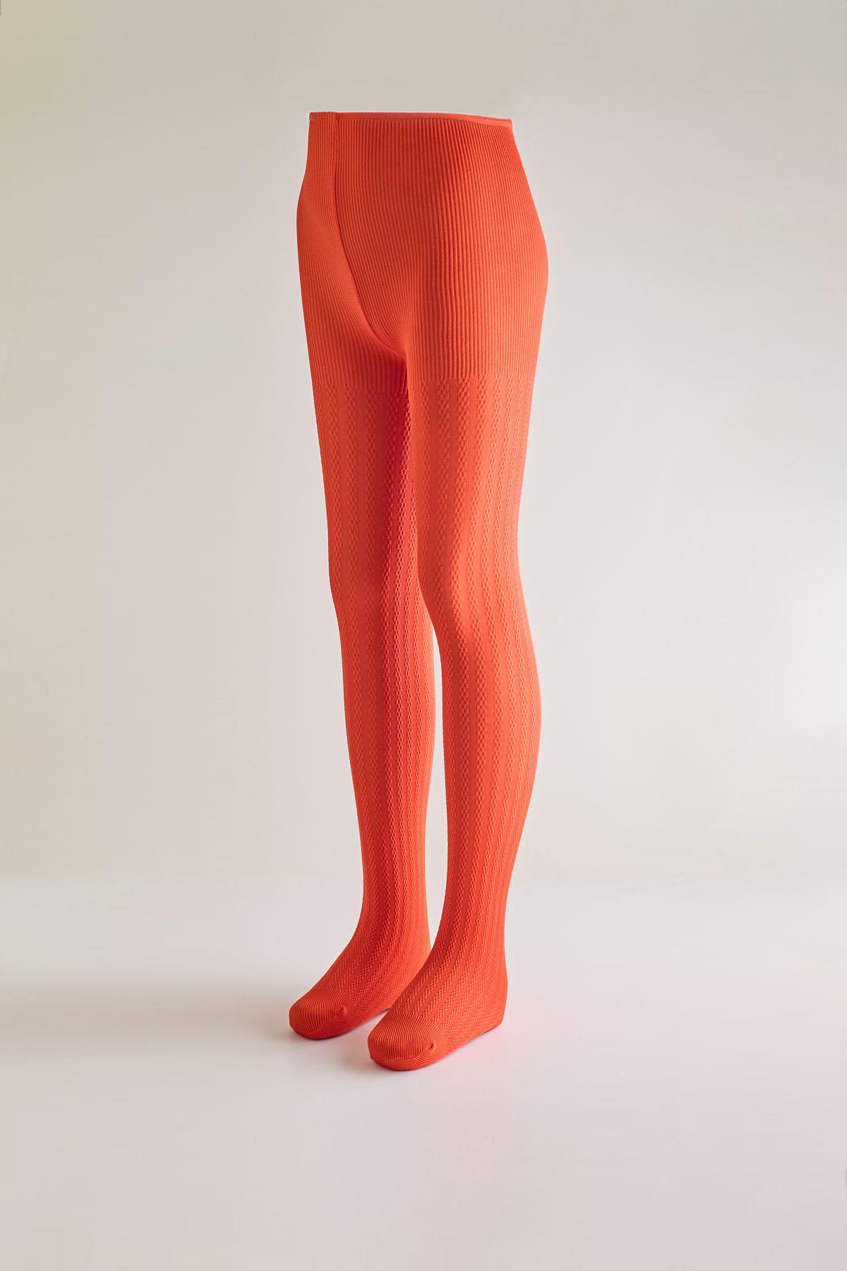 Girls 20 Denier Knitted Patterned Tights Red