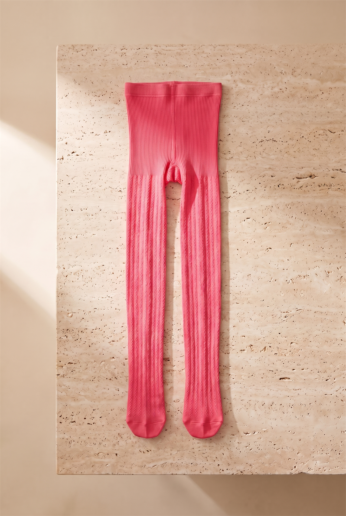 Girls 20 Denier Knitted Pattern Tights Fuchsia