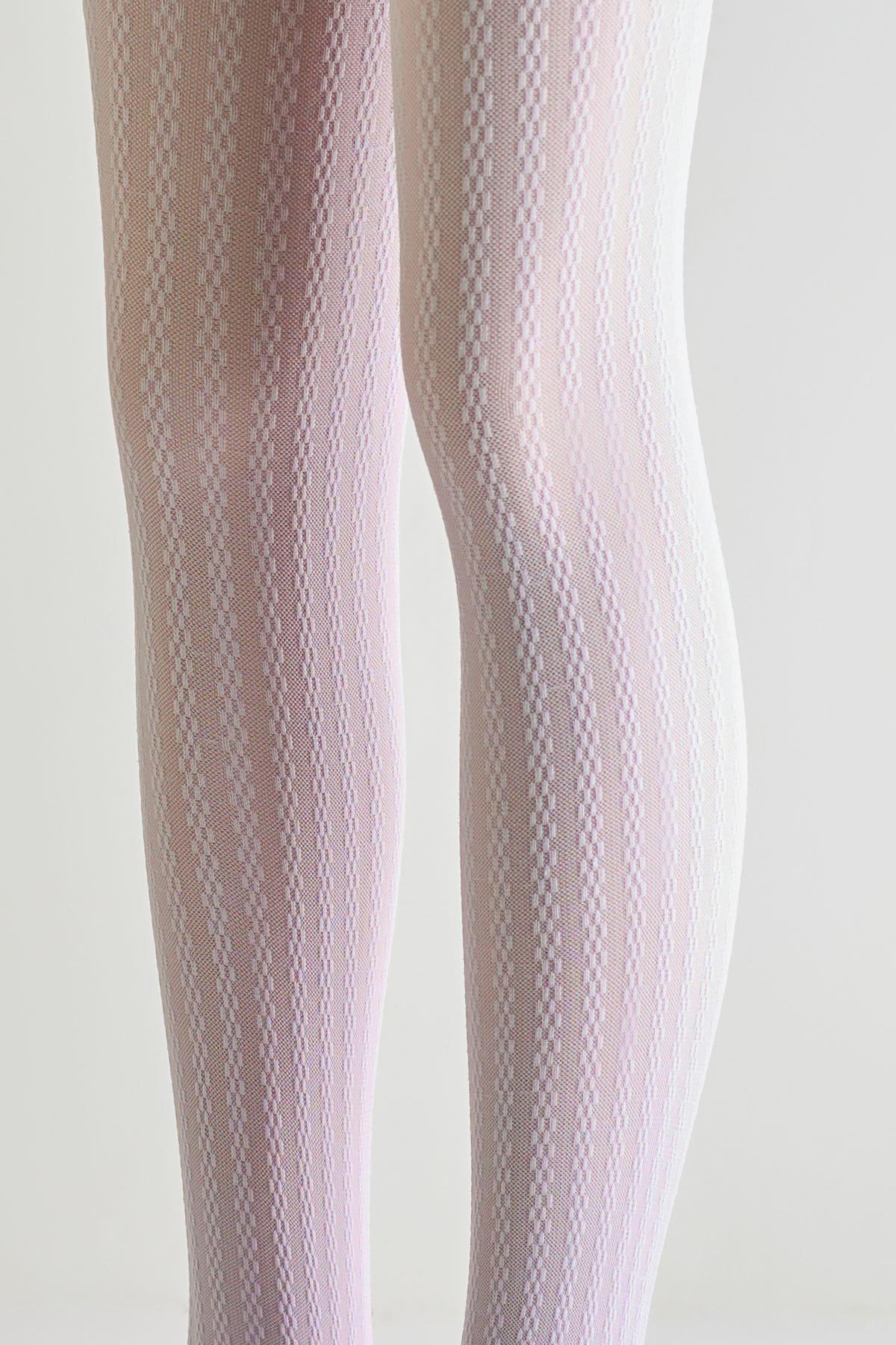 Girls 20 Denier Patterned Tights Lilac