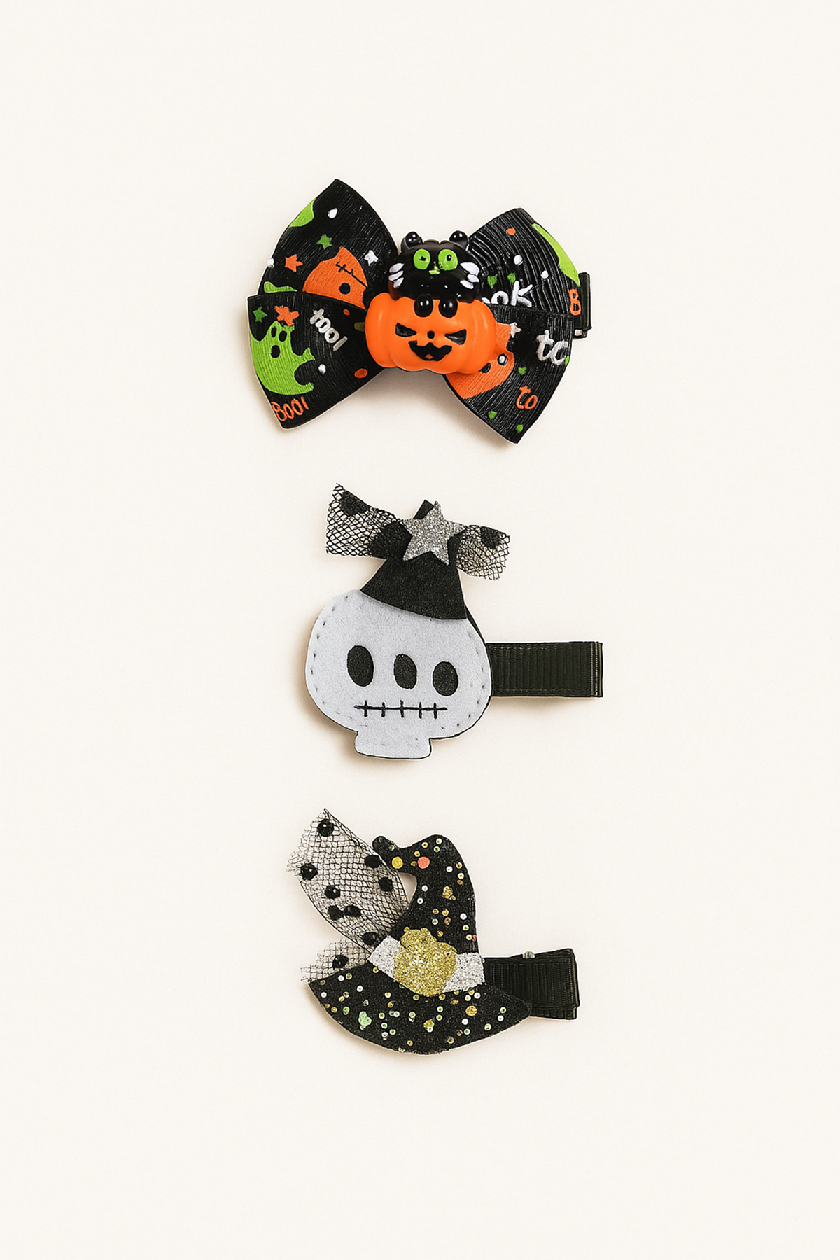 Kız Çocuk 3lü Halloween Toka Seti