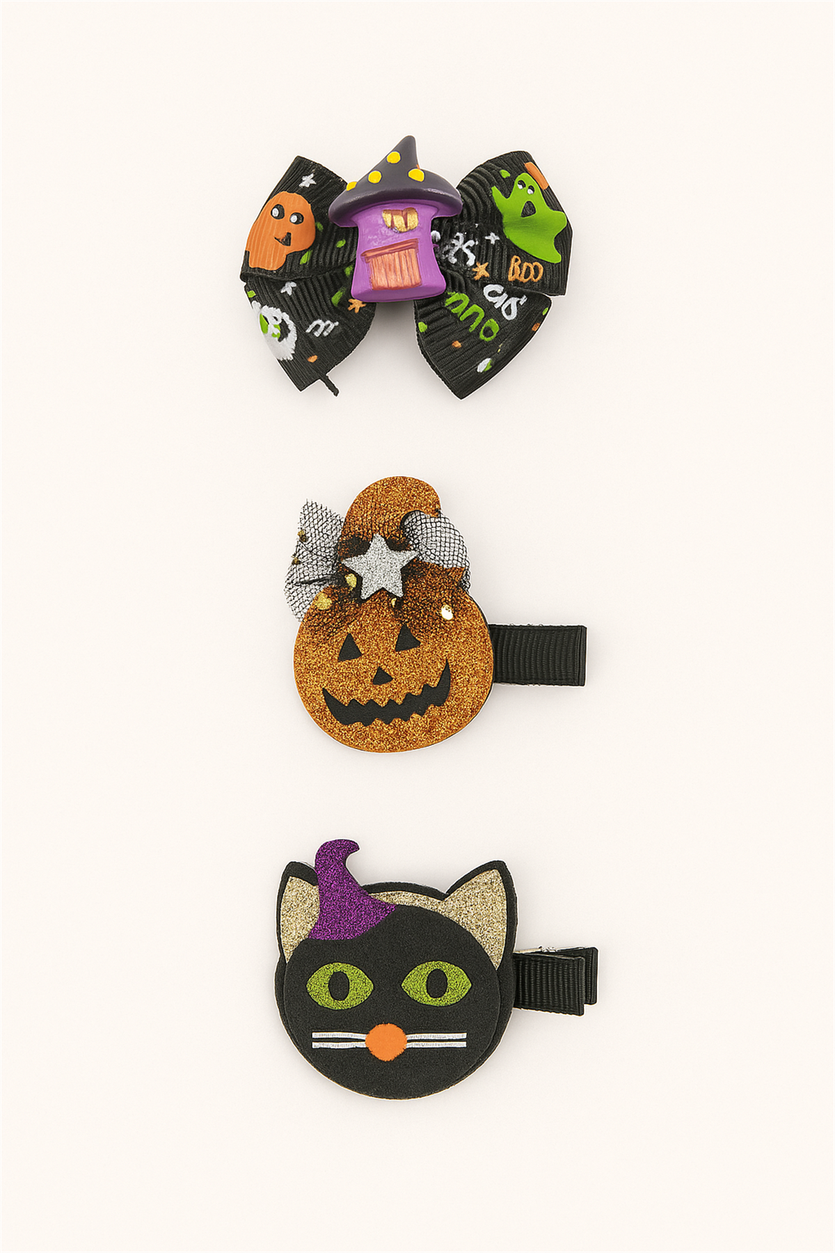 Kız Çocuk 3lü Halloween Toka Seti