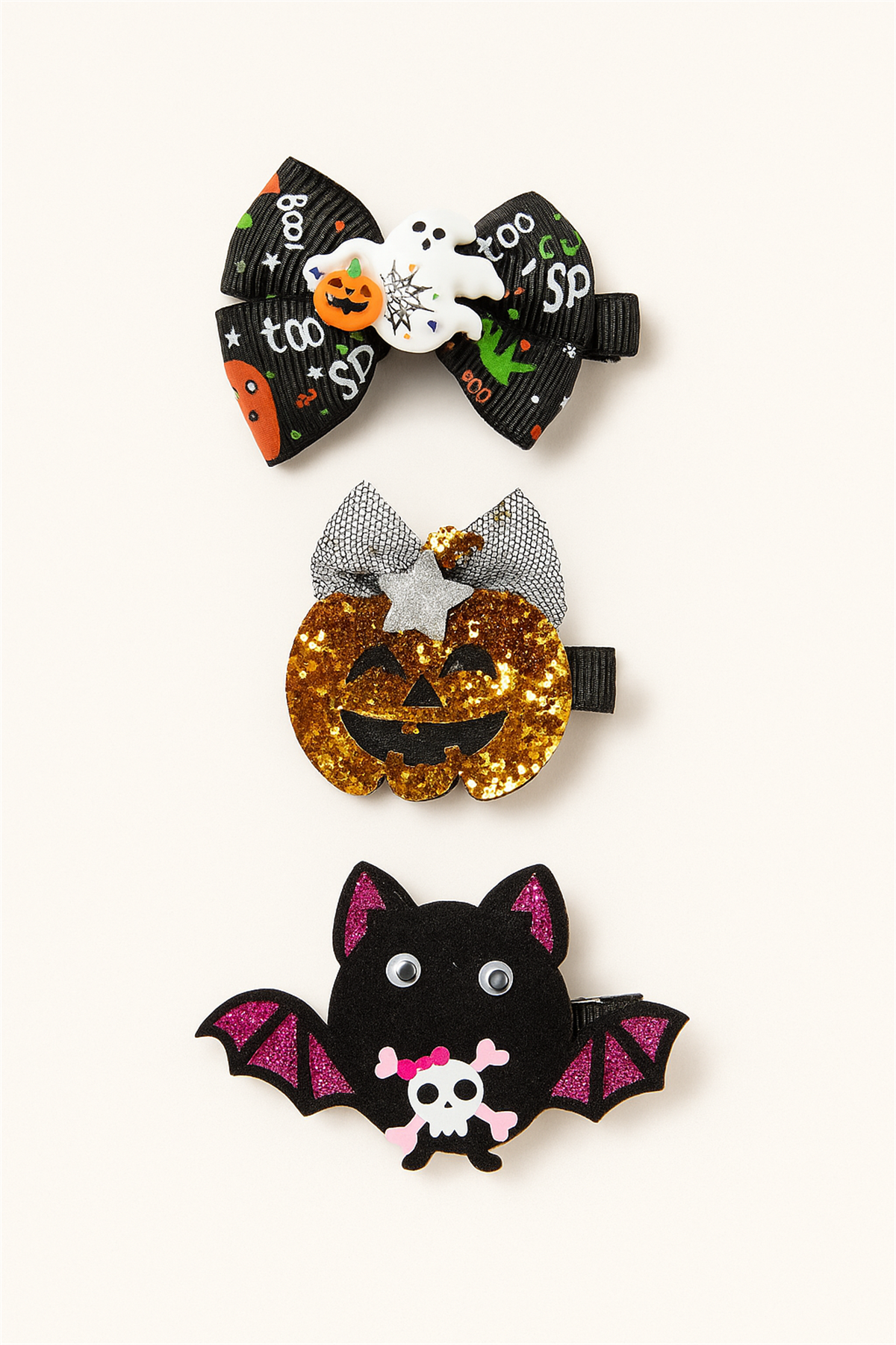 Kız Çocuk 3'lü Halloween Toka Seti