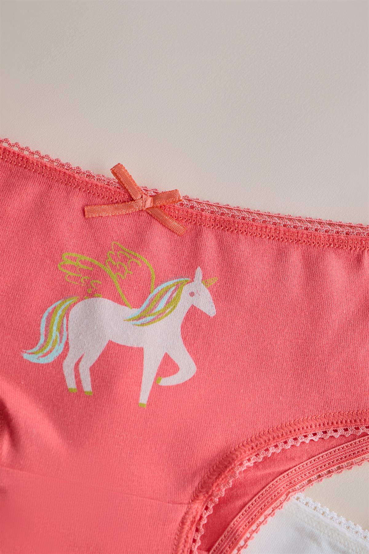Girls 3-Pack Unicorn Slip Ecru/Pink
