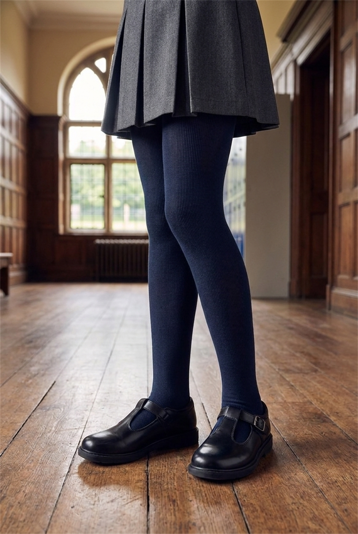 40 Denier Childrens Opaque Tights Navy Blue