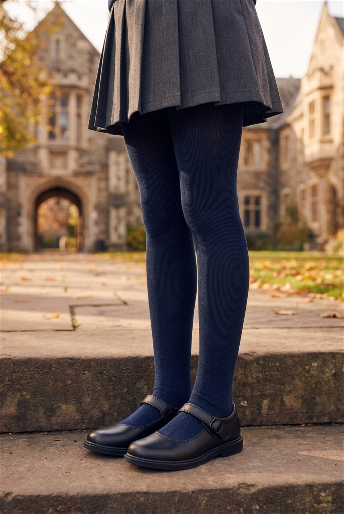 40 Denier Childrens Opaque Tights Navy Blue