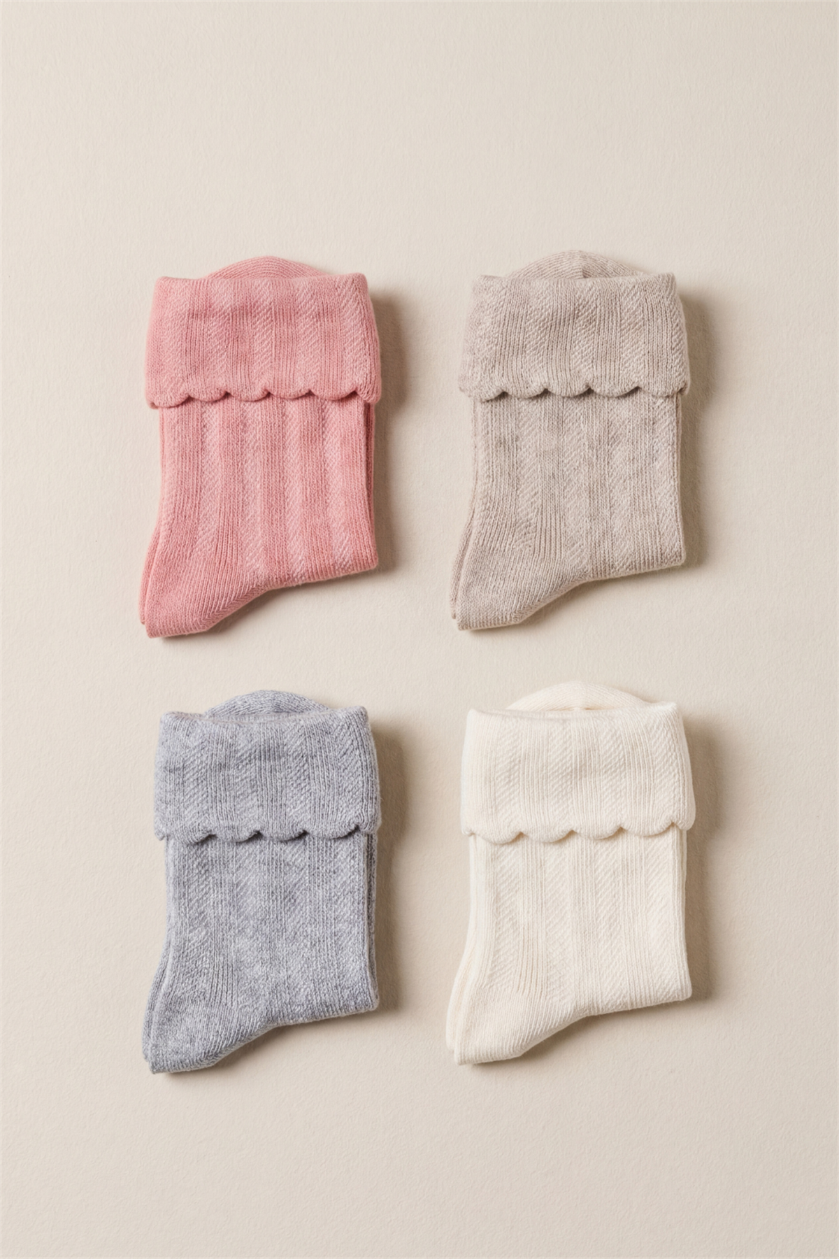 Girls 4-Piece Sock Socks With Ankle Detail