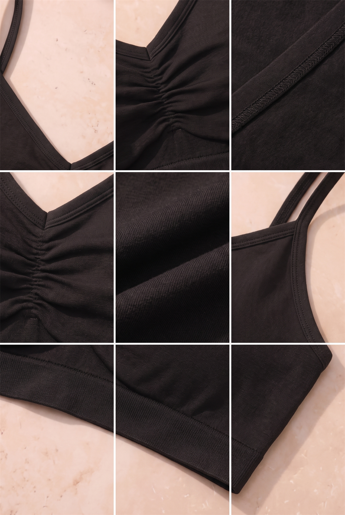 Kız Çocuk 5 li Paket Büstiyer İnce Askılı Siyah          