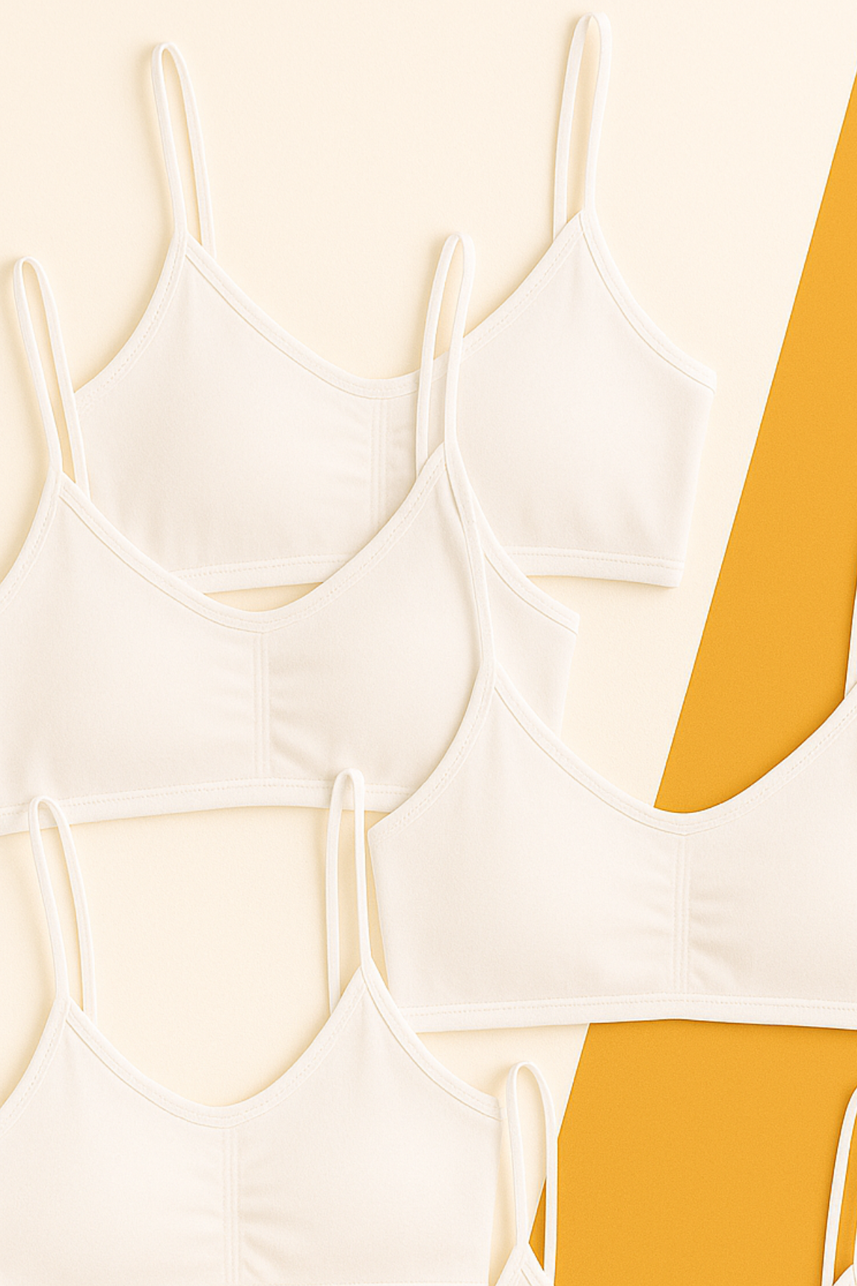 Girls 5-Pack Thin Strapped Bustier White