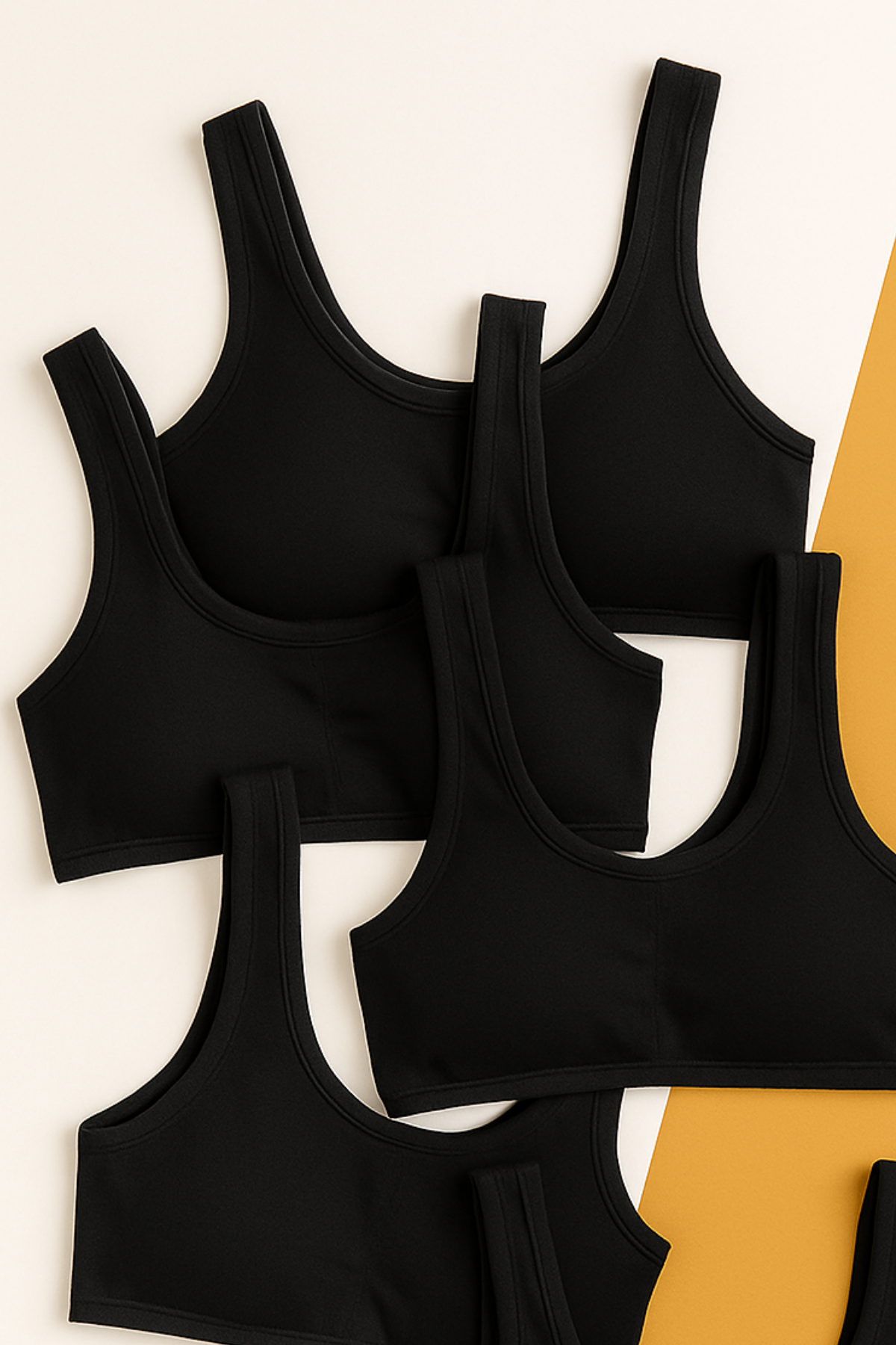 Girls 5-Pack Thick-Strap Black Bras