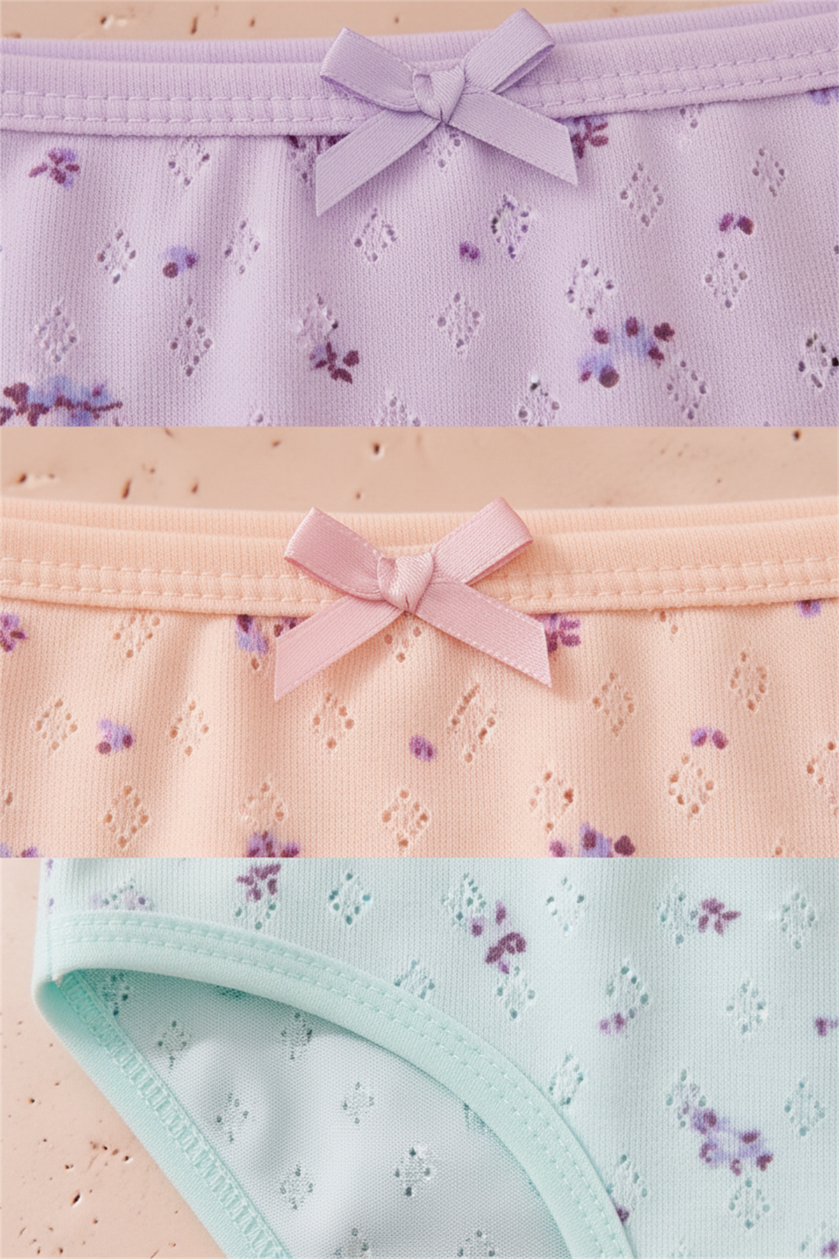 Kız Çocuk 5 li Paket Çiçek Desenli Slip Çok Renkli