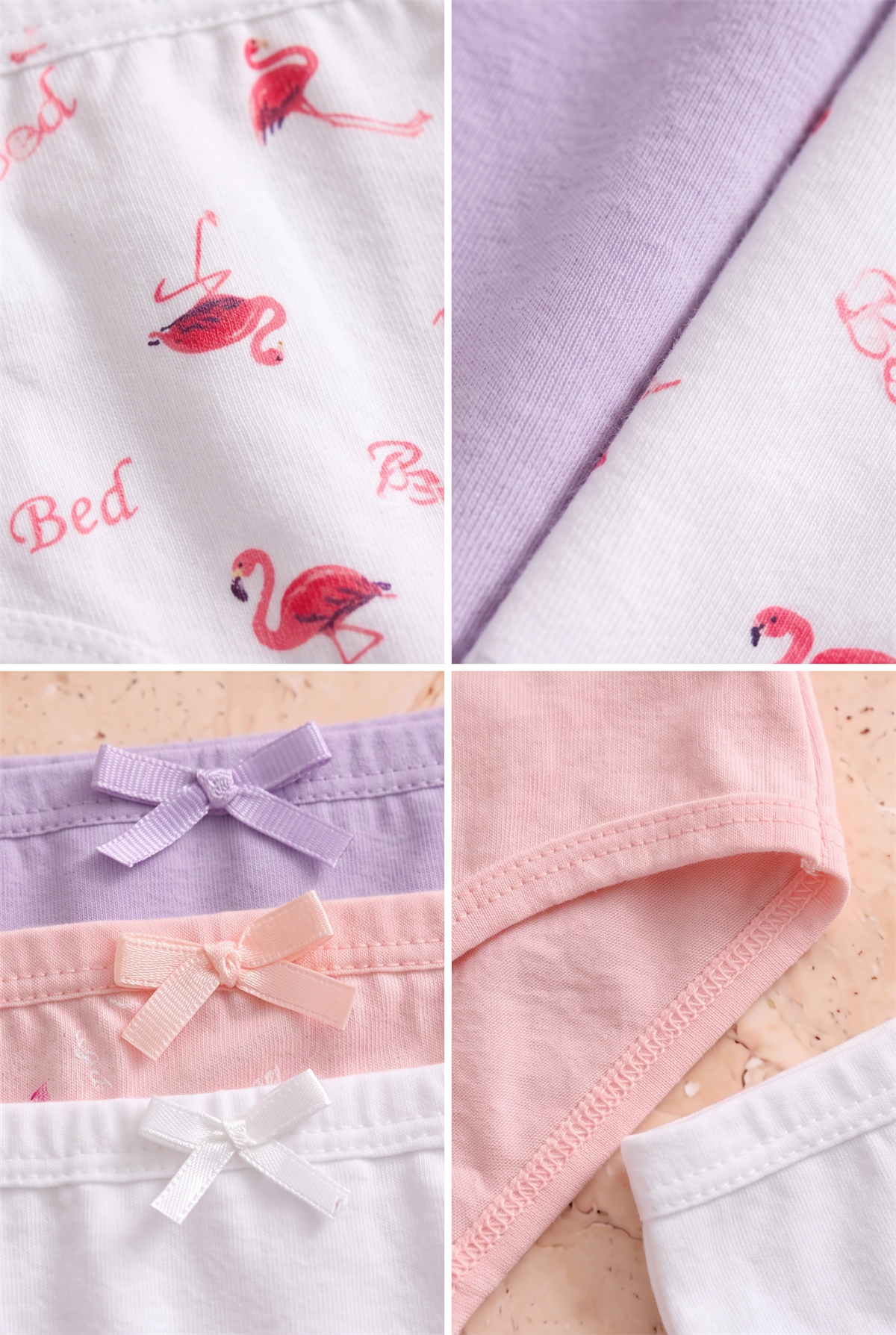 Kız Çocuk 5li Flamingo Desenli Slip Külot