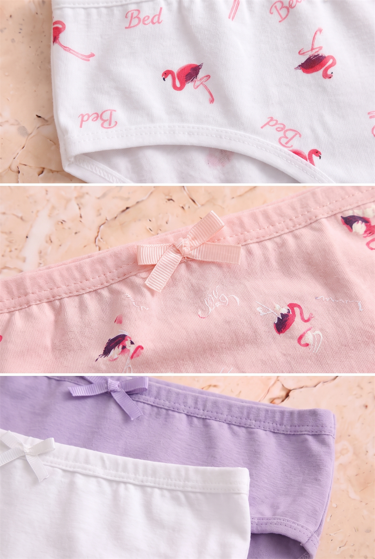 Kız Çocuk 5li Flamingo Desenli Slip Külot