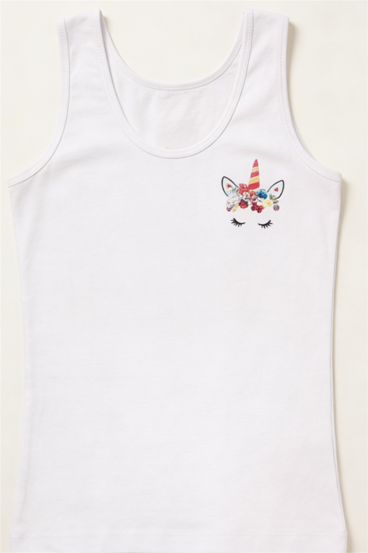 12503G1060 5PCK UNICORN BASKILI KIZ ÇOCUK ATLET - K-7925 Patterned