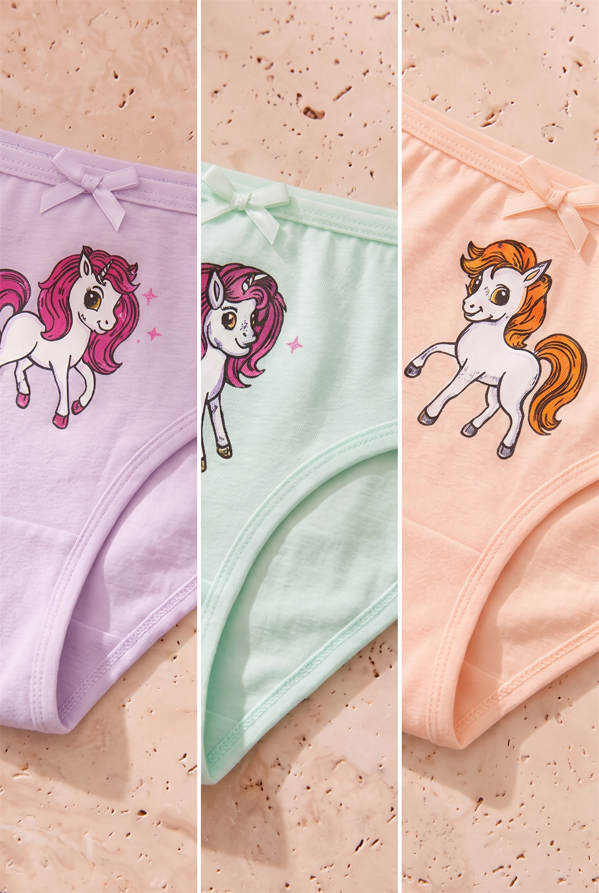 Kız Çocuk 5li Unicorn Desenli Külot Çok Renkli