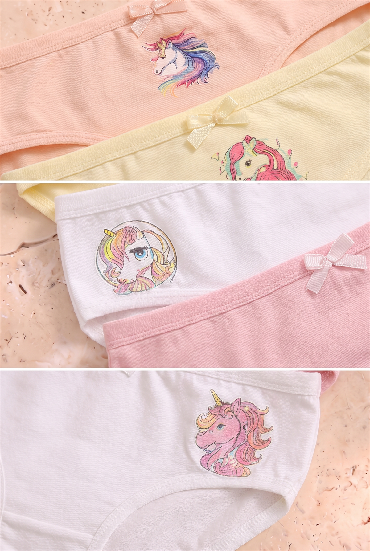 Kız Çocuk 5li Unicorn Desenli Slip Külot