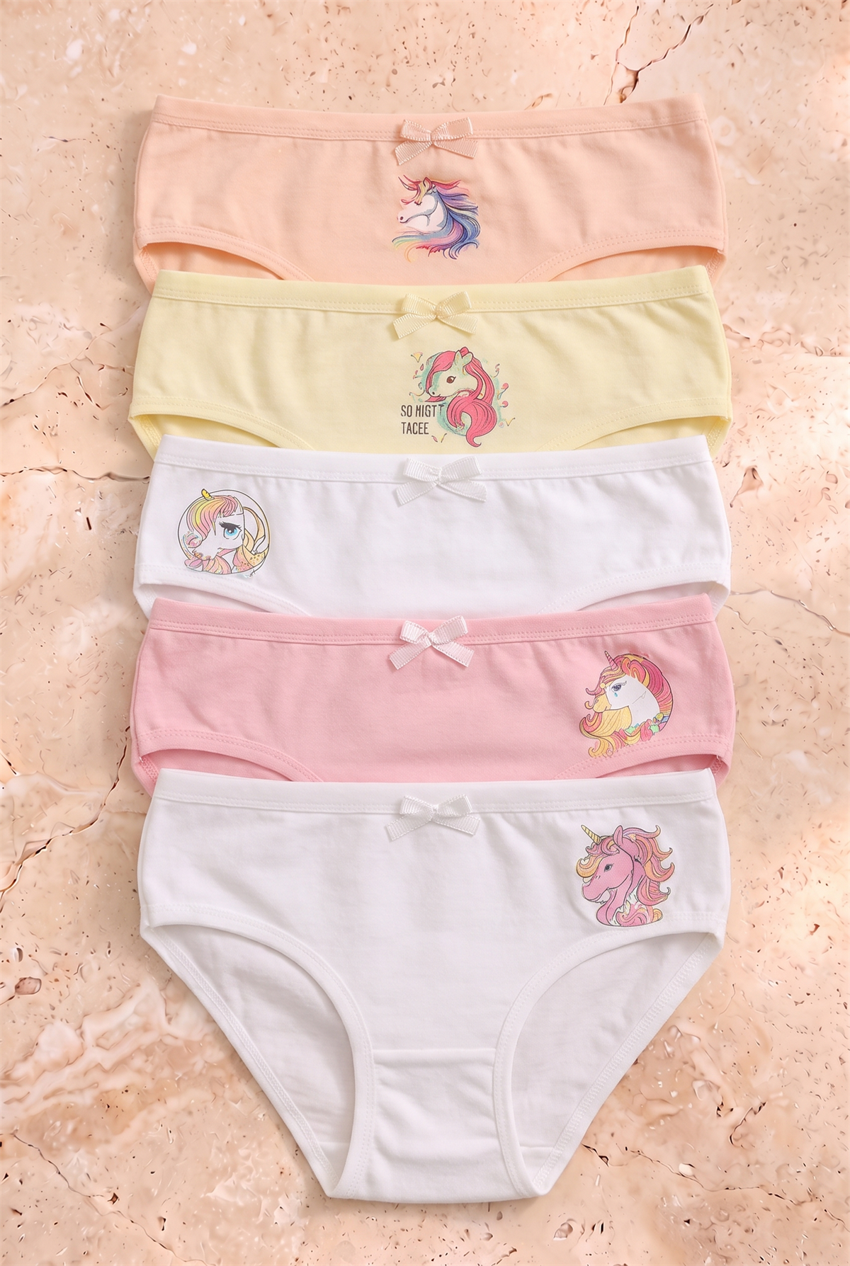 Kız Çocuk 5li Unicorn Desenli Slip Külot