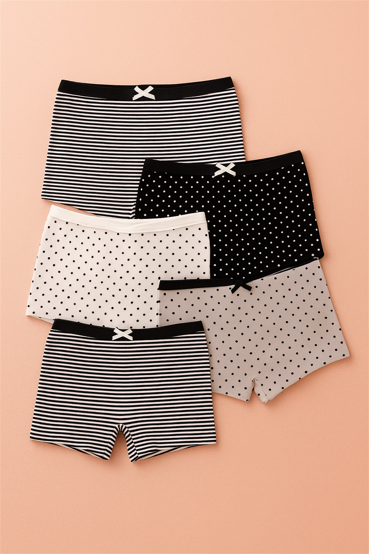 Girls 5-Piece Star Boxer Multicolored