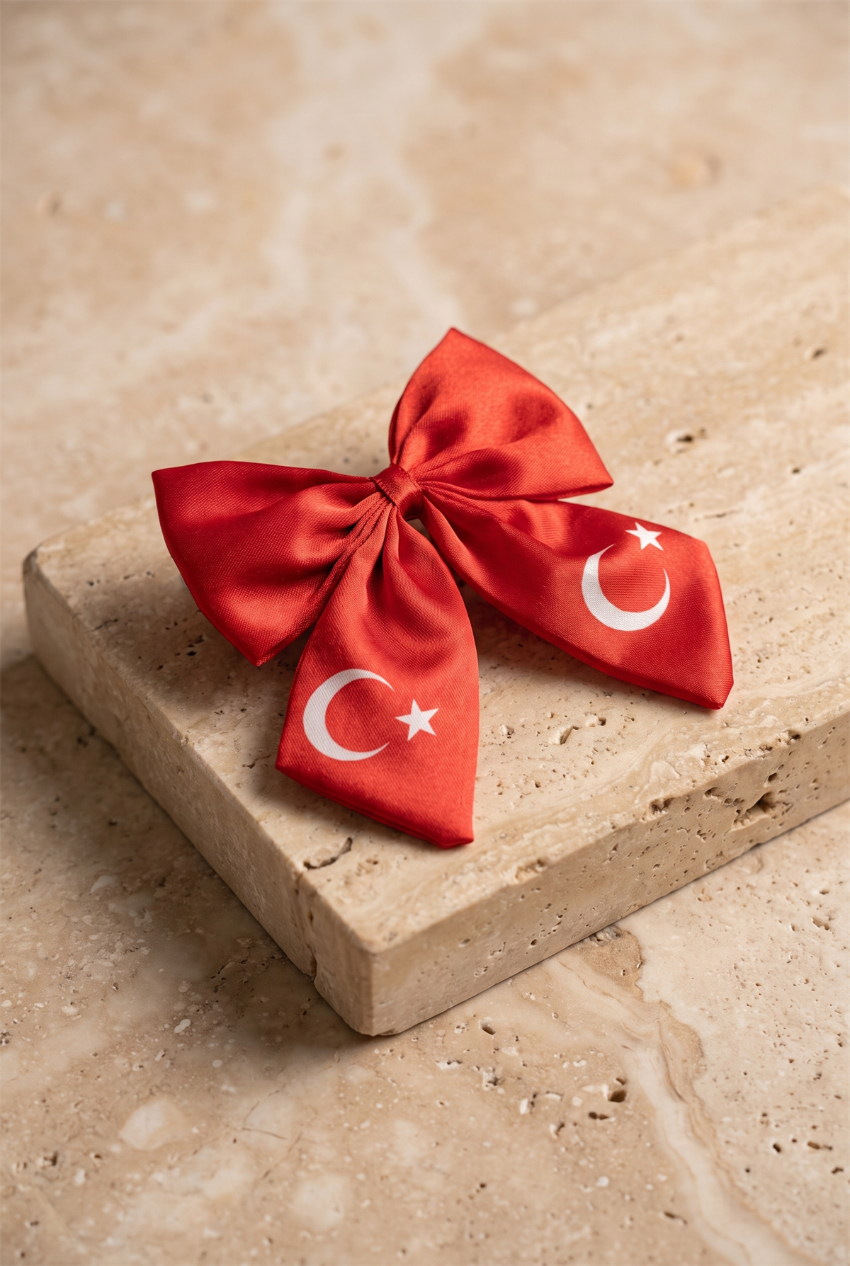 Kız Çocuk Ay Yıldızlı Otomat Toka Kırmızı