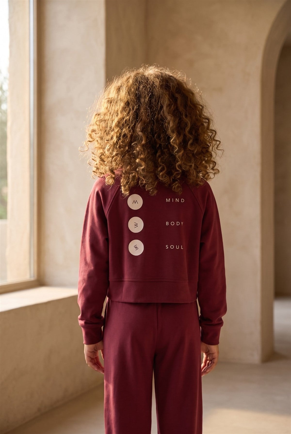 Kız Çocuk Basıc Fluffy Sweatshirt Bordo